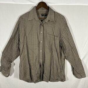 Riscatto Italian Made Check Plaid Long Sleeve Button Down Shirt Men’s Large